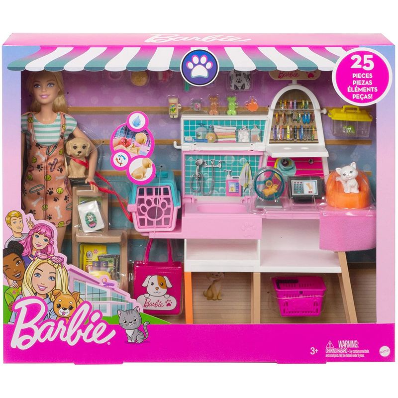 Jucarii, Copii si Bebe - Jucarii si jocuri - Papusi si accesorii - Papusi - Barbie set de joaca magazin accesorii animalute - Infinity.ro