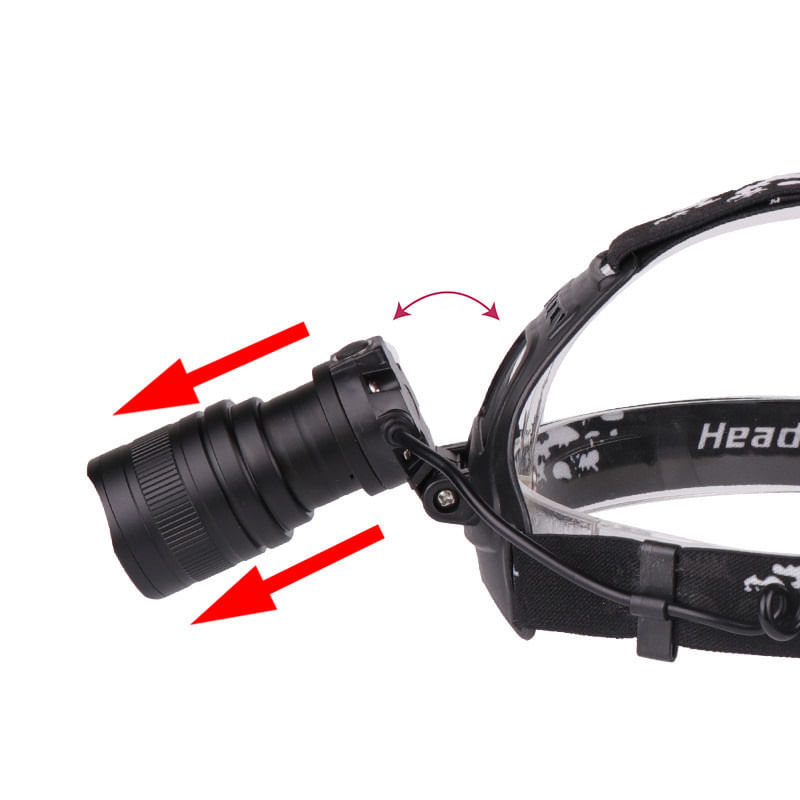 Casa si Gradina - Corpuri si surse de iluminat - Iluminat exterior - Lanterne - Lanterna Cap MRG MTS08, Reincarcabila, SMD T6, Zoom, Aluminiu - Infinity.ro