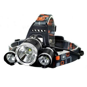 Lanterna De Cap 3 x Led Cree XML T6 MRG M-155, 2x Acumulatori 18650, Frontala, Negru