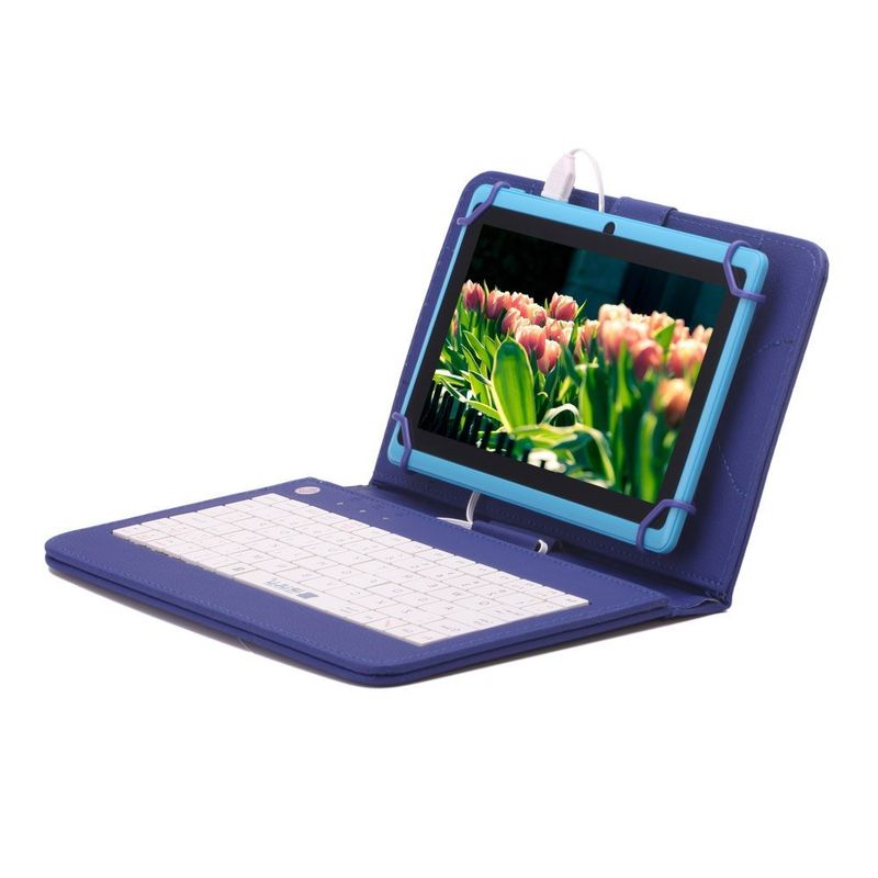Laptop, Telefoane si Tablete - Tablete si accesorii tablete - Accesorii Tablete - Huse tablete - Husa Tableta cu Tastatura MRG L-192, Model X, 9.7”, Micro USB, Albastru - Infinity.ro