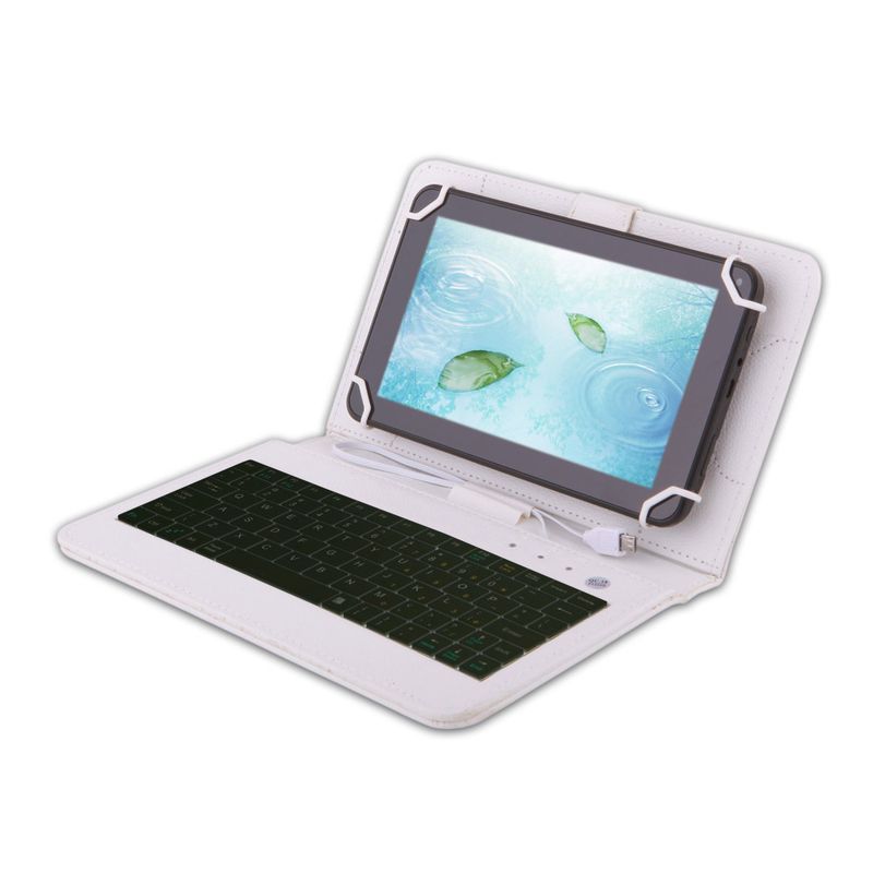 Laptop, Telefoane si Tablete - Tablete si accesorii tablete - Accesorii Tablete - Huse tablete - Husa tableta MRG M536, cu tastatura, MicroUSB, Model X, 7 inch, Alb - Infinity.ro