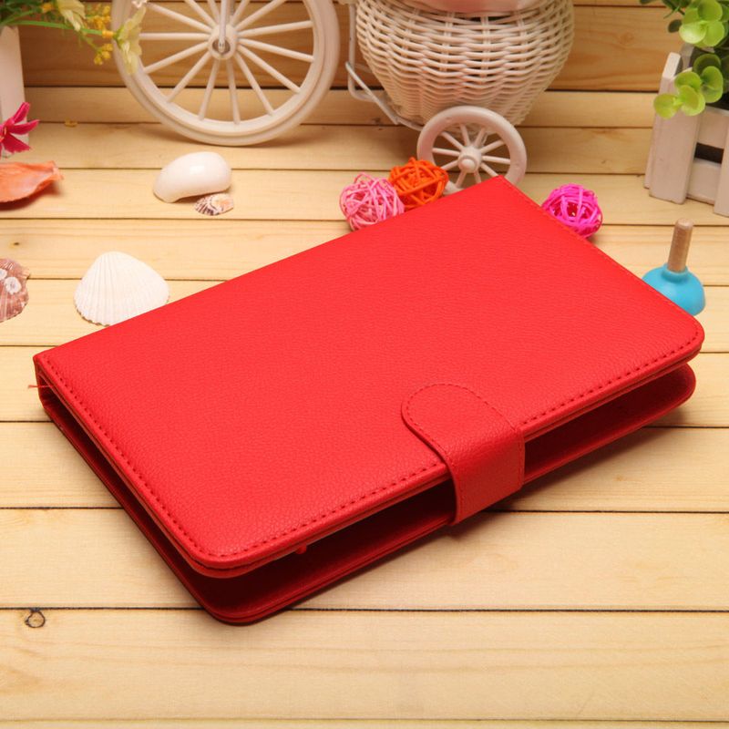 Laptop, Telefoane si Tablete - Tablete si accesorii tablete - Accesorii Tablete - Huse tablete - Husa Tableta cu Tastatura MRG L-14, Model X, 9 Inch, Micro USB, Rosu - Infinity.ro