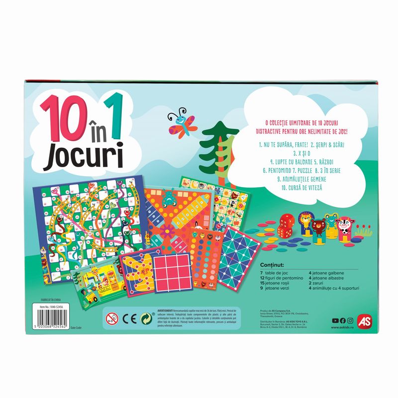 Jucarii, Copii si Bebe - Jucarii si jocuri - Jocuri si puzzle - Jocuri de societate - Set 10 jocuri in 1 - Infinity.ro