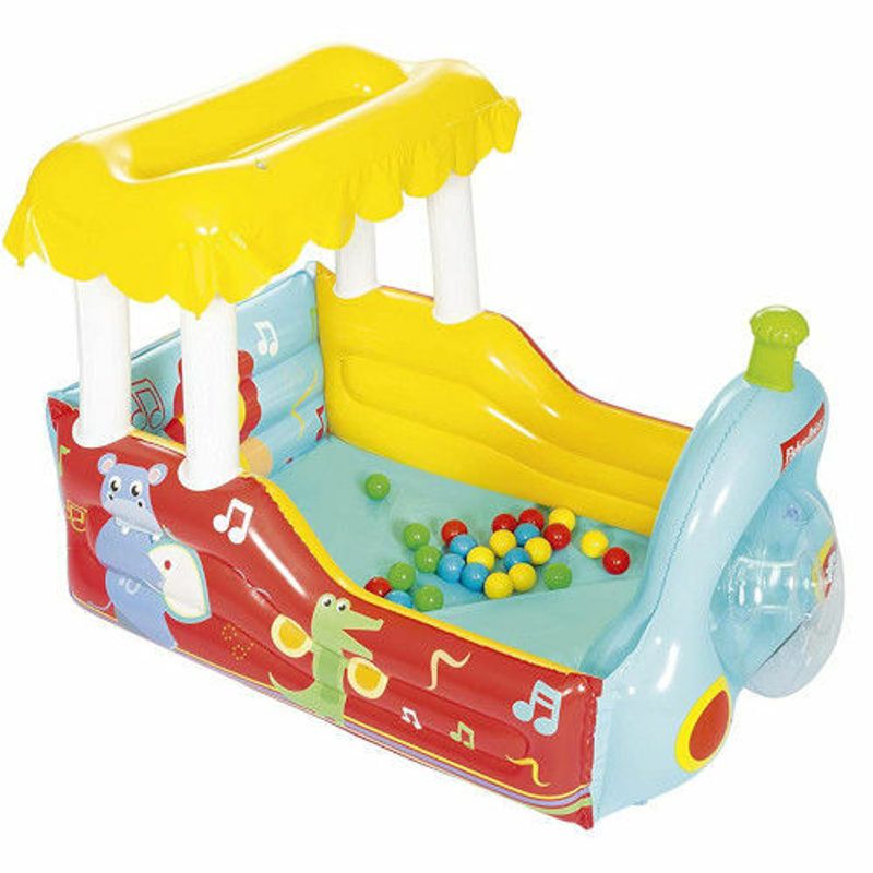 Jucarii, Copii si Bebe - Jucarii si jocuri - Jucarii de exterior - Spatii de joaca si accesorii - Centru bestway de joaca trenuletul gonflabil fisher price cu 25 mingi, bw93537 - Infinity.ro