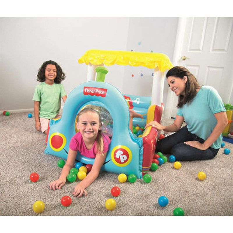 Jucarii, Copii si Bebe - Jucarii si jocuri - Jucarii de exterior - Spatii de joaca si accesorii - Centru bestway de joaca trenuletul gonflabil fisher price cu 25 mingi, bw93537 - Infinity.ro