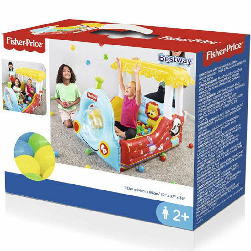 Jucarii, Copii si Bebe - Jucarii si jocuri - Jucarii de exterior - Spatii de joaca si accesorii - Centru bestway de joaca trenuletul gonflabil fisher price cu 25 mingi, bw93537 - Infinity.ro