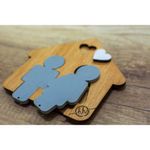 Casa si Gradina - Gradina si terasa - Garduri, panouri si accesorii - Suport Personalizabil HandyHands chei familie din lemn - 17 L x 17 H (cm) - Infinity.ro