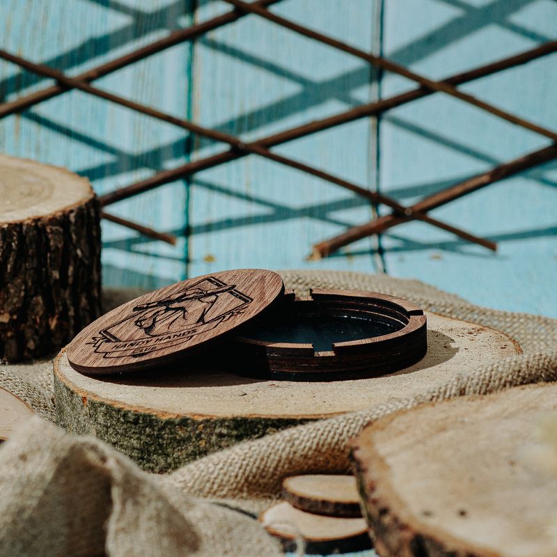 Casa si Gradina - Decoratiuni - Decoratiuni petrecere - Accesorii pentru petrecere - Scrumiera din lemn HH978 Personalizata 10 cm - Infinity.ro