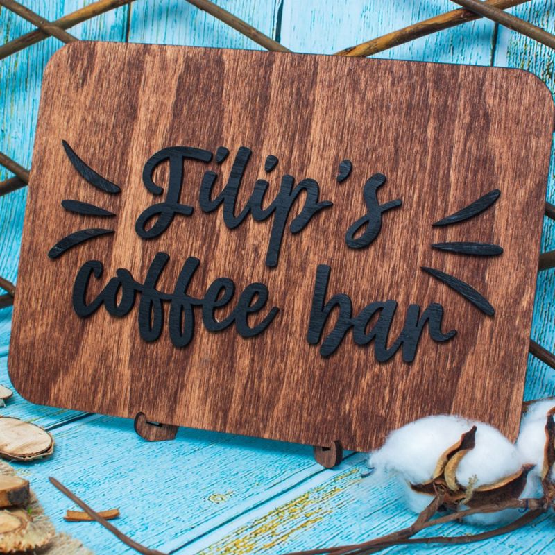 Market - Cadouri - Rame si albume foto - Rama Coffee Bar HH1564 din lemn 25x18 cm - Infinity.ro