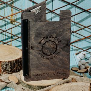 Clipboard Premium dublu din lemn HH943 Personalizat cu margine de Piele format A4 21x33 cm