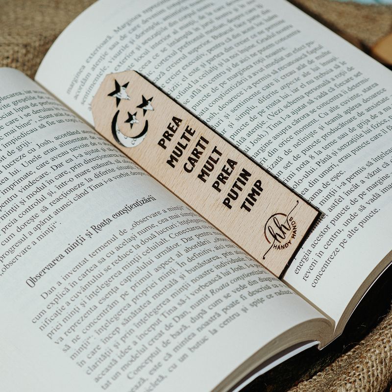 Carti si Birotica - Carti - Accesorii pentru cititori - Set 10 bucati Semn de Carte din lemn HH9399 Personalizat 3.5x13 cm - Infinity.ro