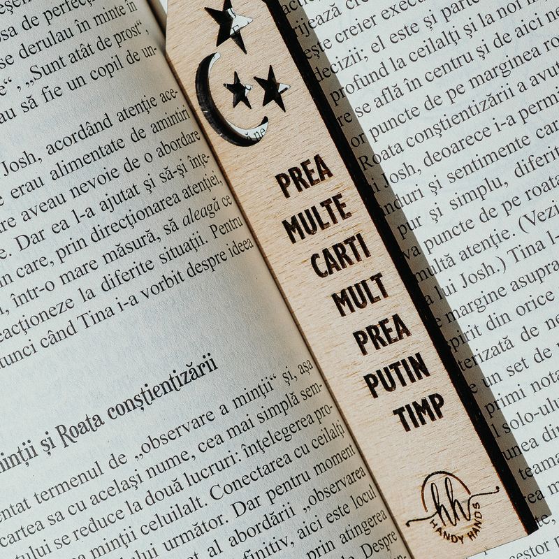 Carti si Birotica - Carti - Accesorii pentru cititori - Set 10 bucati Semn de Carte din lemn HH9399 Personalizat 3.5x13 cm - Infinity.ro
