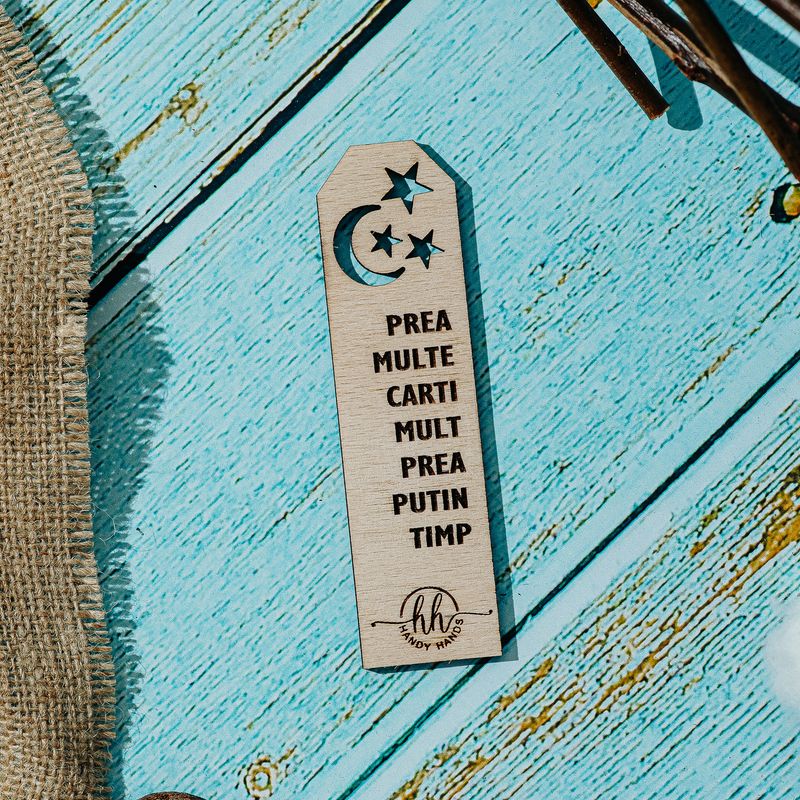 Carti si Birotica - Carti - Accesorii pentru cititori - Set 10 bucati Semn de Carte din lemn HH9399 Personalizat 3.5x13 cm - Infinity.ro
