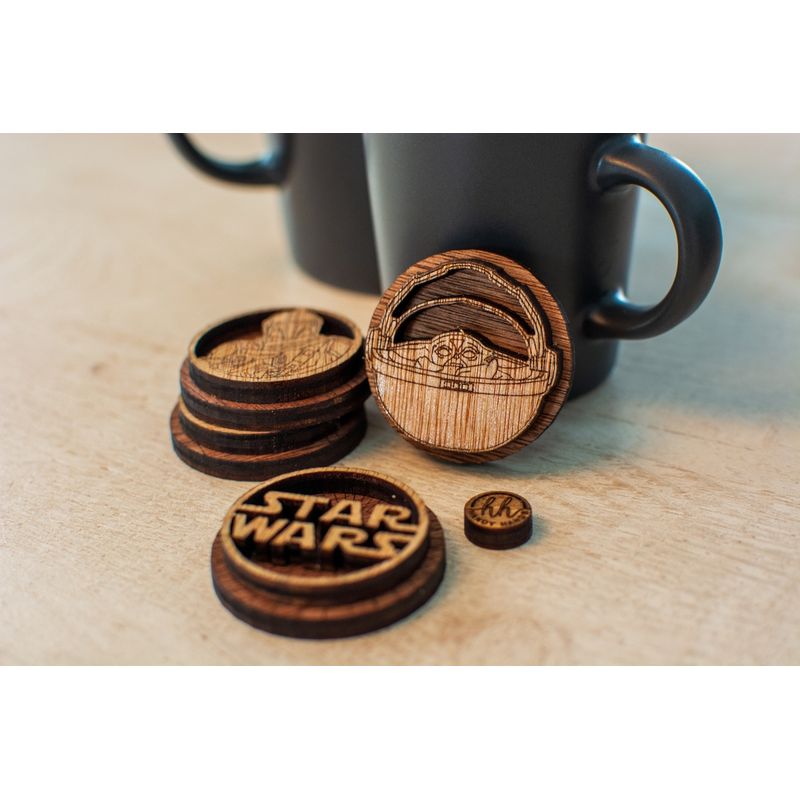 Casa si Gradina - Bucatarie si vesela - Cani si pahare - Pahare - Set suporturi Personalizabil pentru pahare Starwars 9 cm x 9 cm - Infinity.ro