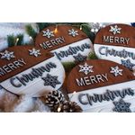 Casa si Gradina - Decoratiuni - Decoratiuni de sezon - Decor perete usa de Craciun HH924 din lemn Merry Christmas Fulgi de nea - 30 L x 30 H (cm) - Infinity.ro