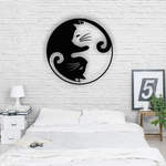 Casa si Gradina - Decoratiuni - Decoratiuni perete - Decor perete Personalizabil Pisica Ying Yang HHH359 din lemn - 38 L x 38 H (cm) - Infinity.ro