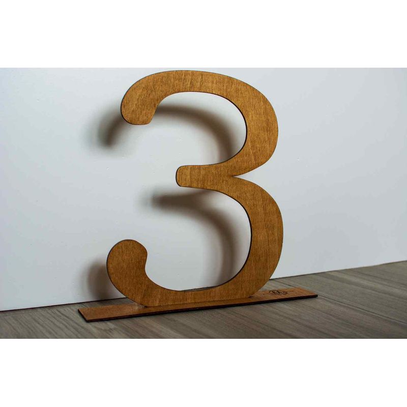 Casa si Gradina - Decoratiuni - Decoratiuni petrecere - Accesorii pentru petrecere - Decor Sedinta foto HH827 Cifra Trei din Lemn 25x30 cm - Infinity.ro