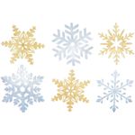 Casa si Gradina - Decoratiuni - Decoratiuni de sezon - Set 6 decoruri de Craciun HH921 din Lemn Model Fulg de nea - Colorate aleator - Infinity.ro