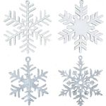 Casa si Gradina - Decoratiuni - Decoratiuni de sezon - Set 4 globuri de Craciun HH919 din Lemn Model Fulg de nea - Infinity.ro