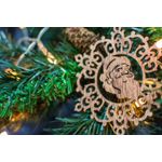 Casa si Gradina - Decoratiuni - Decoratiuni de sezon - Glob de Craciun HH914 din Lemn Model Mos Craciun - Infinity.ro