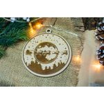 Casa si Gradina - Decoratiuni - Decoratiuni de sezon - Glob de Craciun HH911 din Lemn Model Sania lui Mos Craciun - Infinity.ro