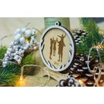 Casa si Gradina - Decoratiuni - Decoratiuni de sezon - Glob de Craciun Personalizat Familie HH896 din Lemn Model Primul Craciun in 4 - Infinity.ro