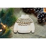 Casa si Gradina - Decoratiuni - Decoratiuni de sezon - Glob de Craciun HH857 din Lemn Model Pulover Tricotat - Infinity.ro