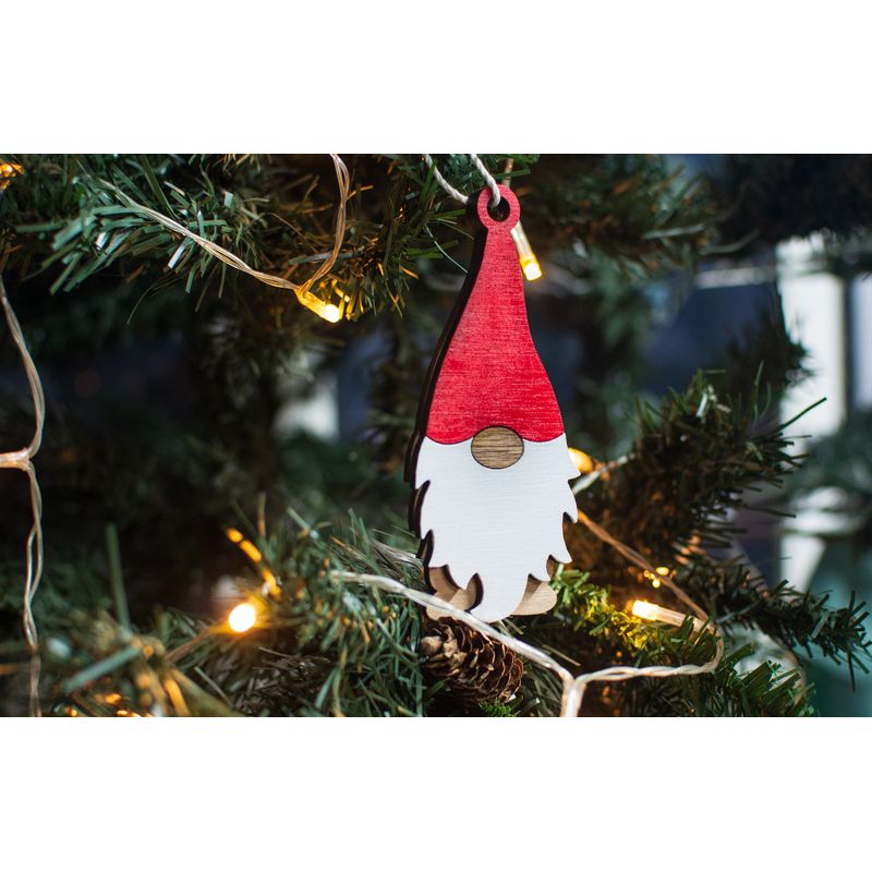 Casa si Gradina - Decoratiuni - Decoratiuni de sezon - Set 2 globuri de Craciun HH871 din Lemn Model Mos Craciun - Infinity.ro