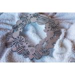 Casa si Gradina - Decoratiuni - Decoratiuni de sezon - Decor perete usa de Craciun HH853 din lemn Model Globuri de Craciun - Auriu - Infinity.ro