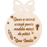 Casa si Gradina - Decoratiuni - Decoratiuni de sezon - Glob de Craciun Personalizat HH922 din Lemn Model Profesor Educator - Infinity.ro