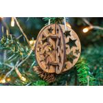 Casa si Gradina - Decoratiuni - Decoratiuni de sezon - Glob de Craciun 3D HH900 din Lemn Model Stelute - Infinity.ro