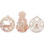 Casa si Gradina - Decoratiuni - Decoratiuni de sezon - Set 3 globuri de Craciun HH884 din Lemn Model Traditional de Craciun - Infinity.ro