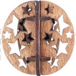 Casa si Gradina - Decoratiuni - Decoratiuni de sezon - Glob de Craciun 3D HH900 din Lemn Model Stelute - Infinity.ro