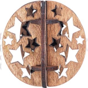 Glob de Craciun 3D HH900 din Lemn Model Stelute