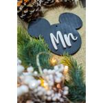 Casa si Gradina - Decoratiuni - Decoratiuni de sezon - Set 2 Globuri de Craciun Personalizat Cuplu Familie HH890 din Lemn Model Mickey si Minnie Mrs si Mr - Infinity.ro