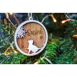 Casa si Gradina - Decoratiuni - Decoratiuni de sezon - Glob de Craciun Personalizat HH893 din Lemn Model Pisica - Infinity.ro
