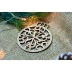 Casa si Gradina - Decoratiuni - Decoratiuni de sezon - Set 3 globuri de Craciun HH883 din Lemn Model Traditional de Craciun - Infinity.ro