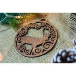 Casa si Gradina - Decoratiuni - Decoratiuni de sezon - Set 3 globuri de Craciun HH884 din Lemn Model Traditional de Craciun - Infinity.ro