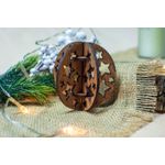 Casa si Gradina - Decoratiuni - Decoratiuni de sezon - Glob de Craciun 3D HH900 din Lemn Model Stelute - Infinity.ro