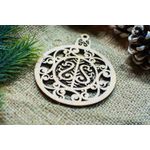 Casa si Gradina - Decoratiuni - Decoratiuni de sezon - Set 5 globuri de Craciun HH879 din Lemn Model Traditional de Craciun - Infinity.ro