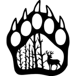 Casa si Gradina - Decoratiuni - Decoratiuni perete - Decor perete Laba de Urs cu Cerb HH705 din lemn - 20 L x 25 H (cm) - Infinity.ro