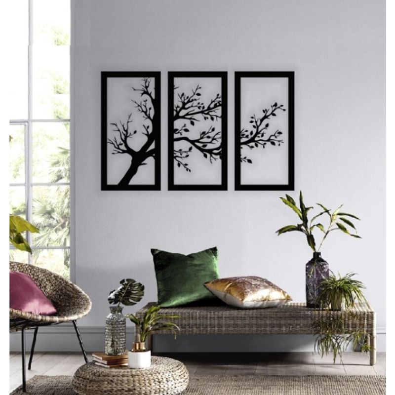Casa si Gradina - Decoratiuni - Decoratiuni perete - Decor perete Personalizabil 3 Parti Ramura Copac HHH567 din lemn - 60 L x 37 H (cm) - Infinity.ro
