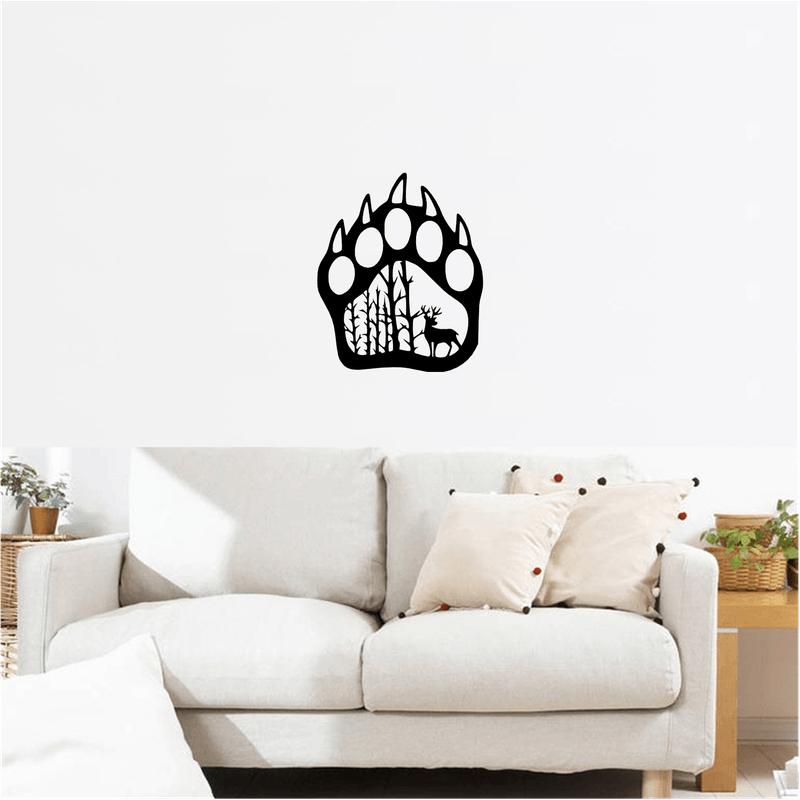 Casa si Gradina - Decoratiuni - Decoratiuni perete - Decor perete Laba de Urs cu Cerb HH705 din lemn - 20 L x 25 H (cm) - Infinity.ro