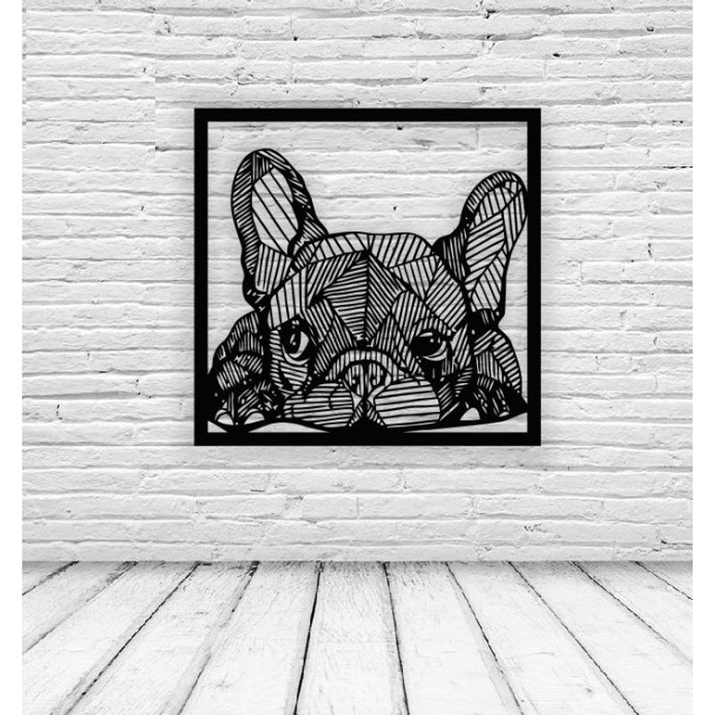 Casa si Gradina - Decoratiuni - Decoratiuni perete - Decor Personalizabil Geometric perete Catel Bulldog HHH269 din lemn - 29 L x 29 H (cm) - Infinity.ro