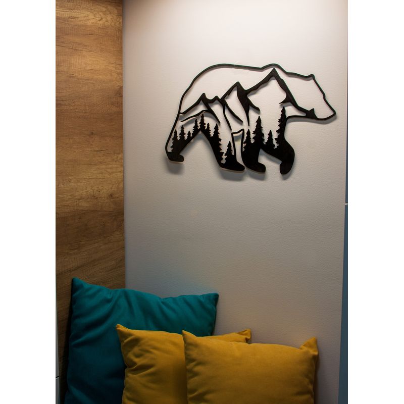 Casa si Gradina - Decoratiuni - Decoratiuni perete - Decor Personalizabil HandyHands Geometric urs din lemn - 56 L x 31 H (cm) - Infinity.ro