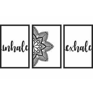 Decor perete Personalizabil 3 Parti Inspira Expira HHH563 din lemn - 80 L x 38 H (cm)