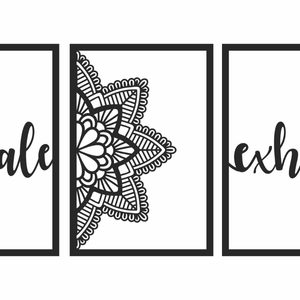 Decor perete Personalizabil 3 Parti Inspira Expira HHH563 din lemn - 80 L x 38 H (cm)