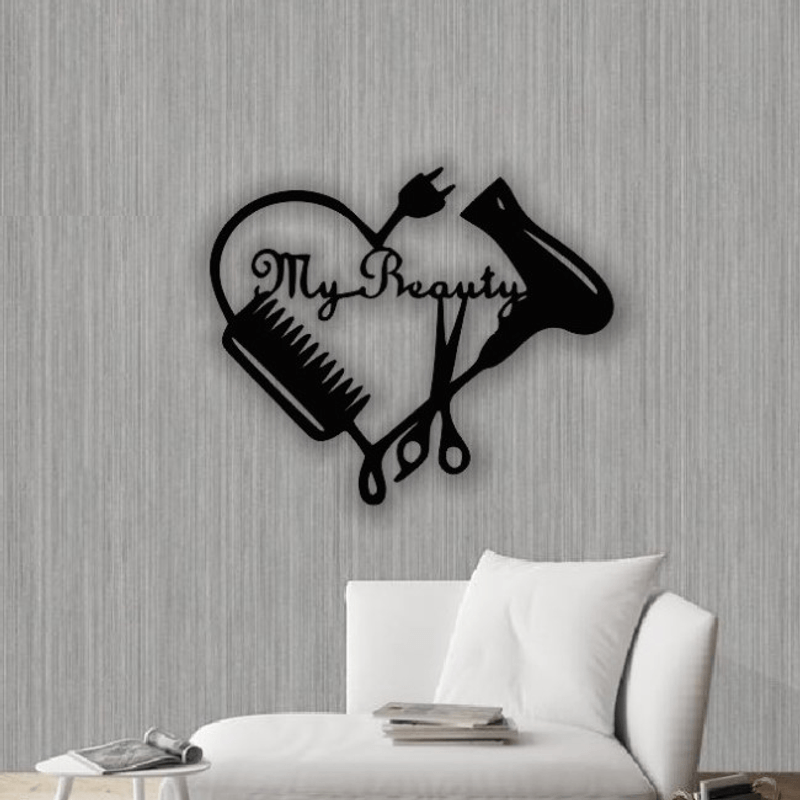 Casa si Gradina - Decoratiuni - Decoratiuni perete - Decor perete Personalizabil Salon My Beauty HHH340 din lemn - 29 L x 24 H (cm) - Infinity.ro