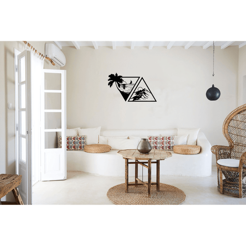 Casa si Gradina - Decoratiuni - Decoratiuni perete - Decor perete Munte si Mare din 2 Parti HH721 din lemn - 50 L x 30 H (cm) - Infinity.ro
