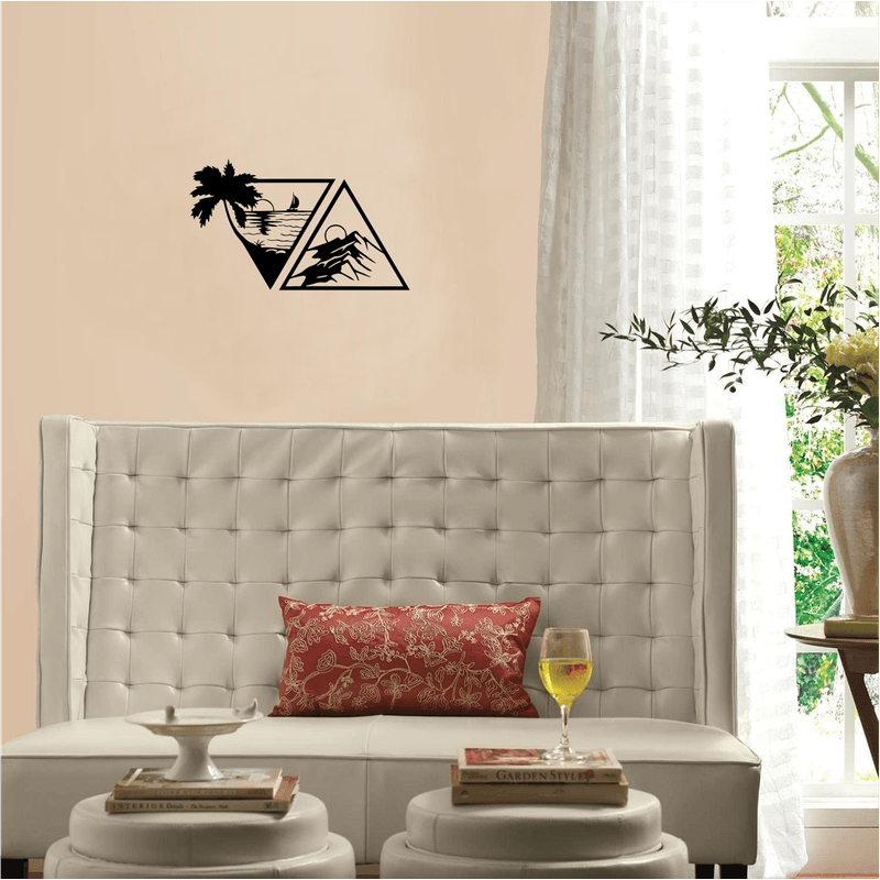 Casa si Gradina - Decoratiuni - Decoratiuni perete - Decor perete Munte si Mare din 2 Parti HH721 din lemn - 50 L x 30 H (cm) - Infinity.ro